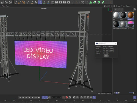 Led video wall truss 3D Model
