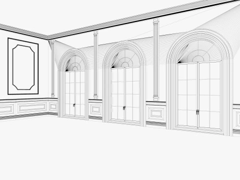 Інтер'єр базової кімнати лофт 3D Модель