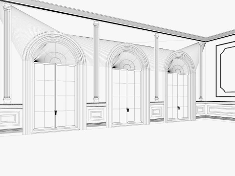 Інтер'єр базової кімнати лофт 3D Модель