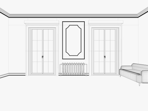 Loft Base Room interior 2 Modello 3D