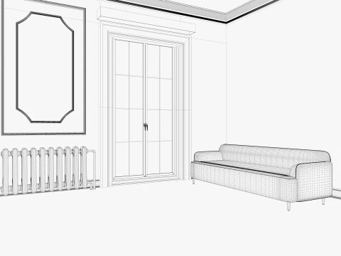 Wnętrze pokoju na poddaszu 2 Model 3D