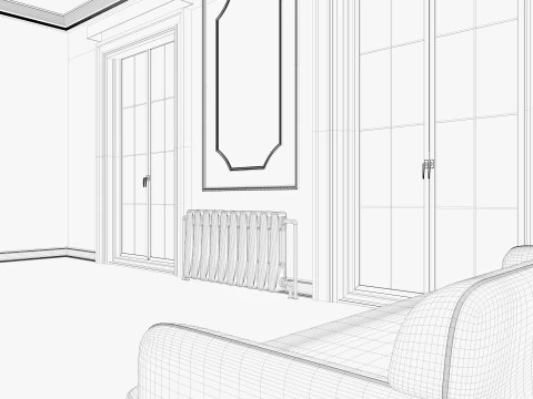 Wnętrze pokoju na poddaszu 2 Model 3D