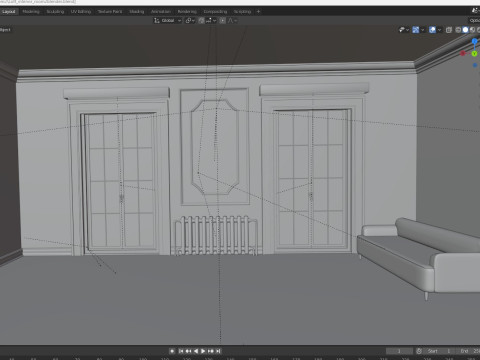 Loft Base Room interior 2 Modello 3D