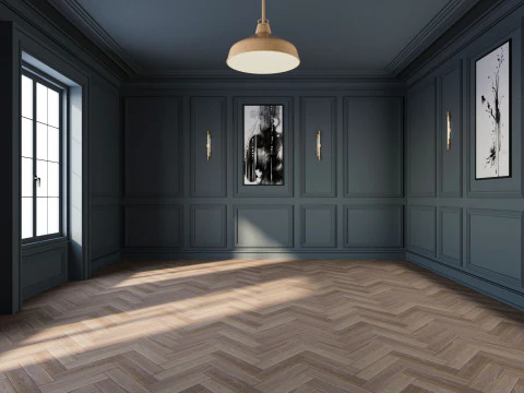 लॉफ्ट बेस रूम का इंटीरियर 3 3D मॉडल