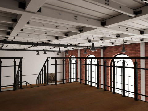 Loft Office industrial 3D Model