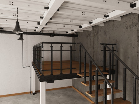 Loft Office industrial 3D Model