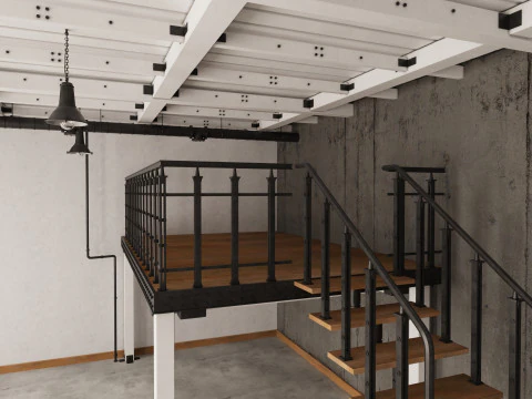 Loft Office industrial 3D Model