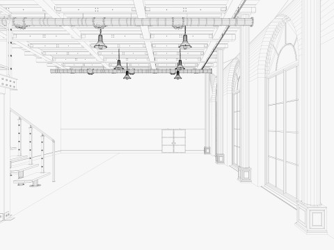 Loft Office industrial 3D Model