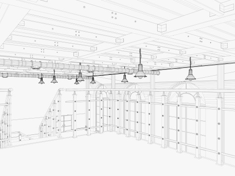 Loft Office industrial 3D Model
