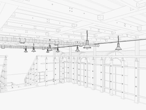 Loft Office industrial 3D Model