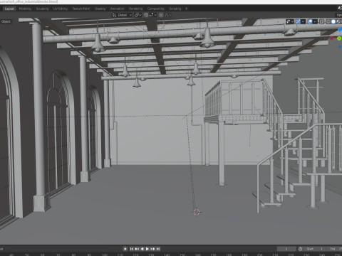 Loft Office industrial 3D Model
