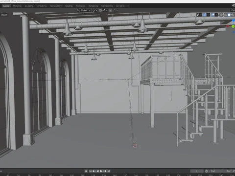 Loft Office industrial 3D Model