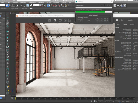 Loft Office industrial 3D Model