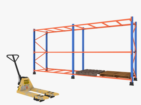 Pallet Rack Low-poly 3D Model