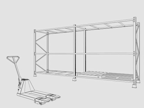 Pallet Rack Low-poly 3D 모델