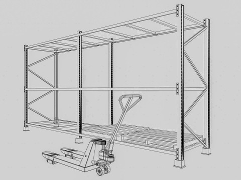 Pallet Rack Low-poly 3D 모델