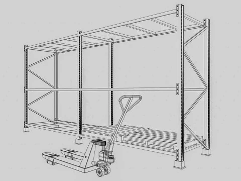 Portapallet a basso numero di poligoni Modello 3D