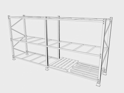 Pallet Rack Low-poly 3D 모델