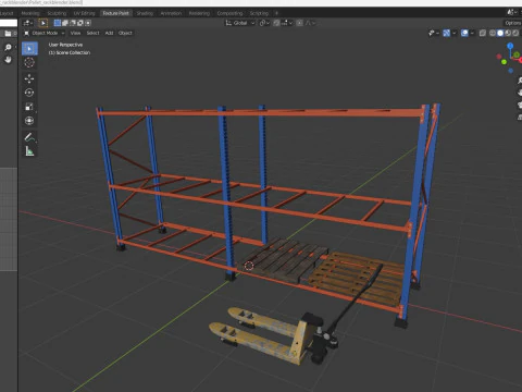 Portapallet a basso numero di poligoni Modello 3D