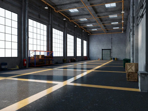Magazijn Fabrieksinterieur 3D Model