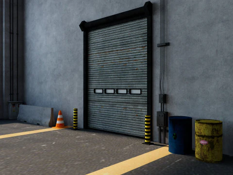 Interno della fabbrica del magazzino Modello 3D