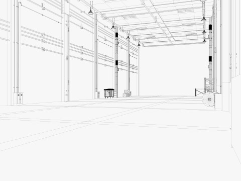 Warehouse Factory interior Modelo 3D