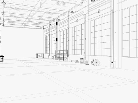 Warehouse Factory interior Modelo 3D