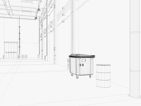 Warehouse Factory interior Modelo 3D