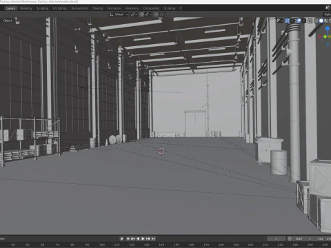 Interno della fabbrica del magazzino Modello 3D