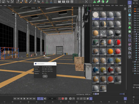 Interno della fabbrica del magazzino Modello 3D
