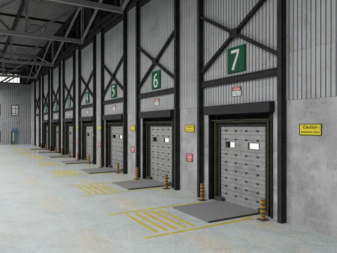 Warehouse Logistic 8 interior and exterior 3D Model