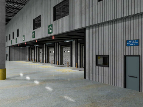 Warehouse Logistic 8 interior and exterior 3D Model