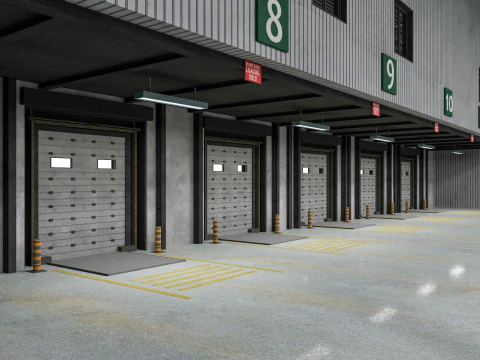 Warehouse Logistic 8 interior and exterior 3D Model