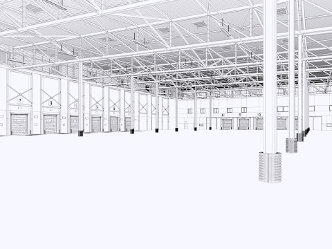 Warehouse Logistic 8 interior and exterior Modelo 3D