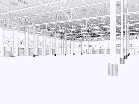 Warehouse Logistic 8 interior and exterior 3D Model