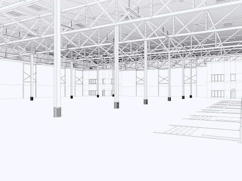 Warehouse Logistic 8 interior and exterior 3D Model