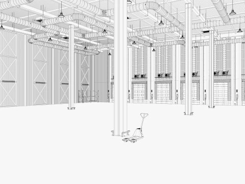 Innenbereich von Warehouse Logistic 9 3D Modell