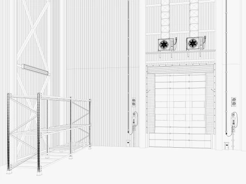 Innenbereich von Warehouse Logistic 9 3D Modell