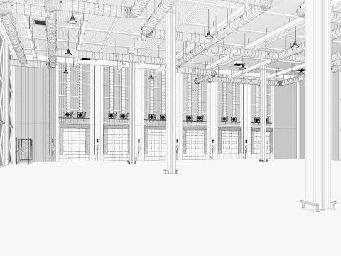 Innenbereich von Warehouse Logistic 9 3D Modell