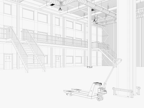 Innenbereich von Warehouse Logistic 9 3D Modell