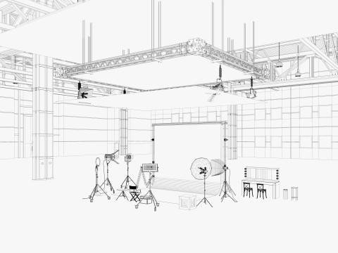 Warehouse Photo Studio 3D Model