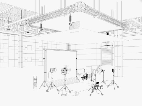 Warehouse Photo Studio 3D Model