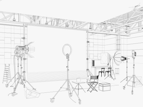 Warehouse Photo Studio 3D Model