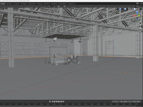 Warehouse Photo Studio 3D Model