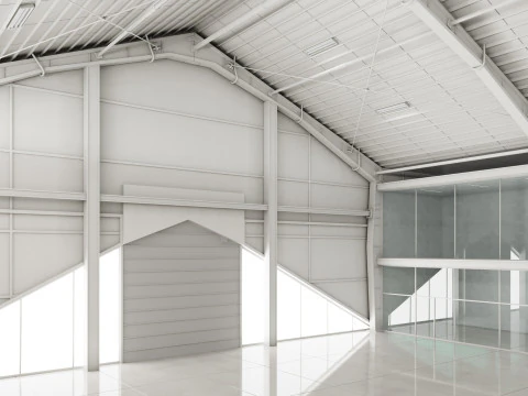 Magazzino Ufficio bianco 2 Modello 3D