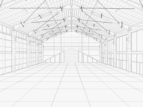 Magazzino Ufficio bianco 2 Modello 3D