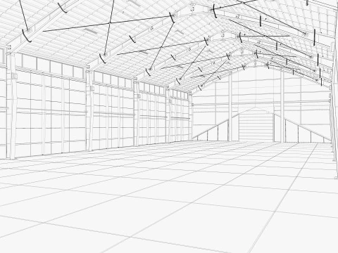 Magazzino Ufficio bianco 2 Modello 3D