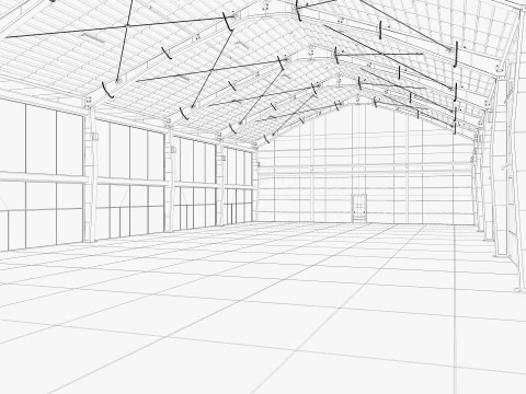 Magazzino Ufficio bianco 2 Modello 3D