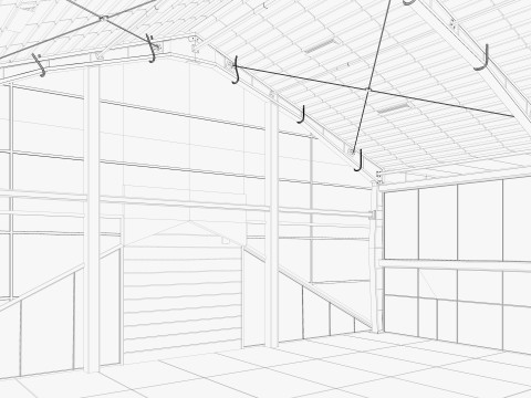 Warehouse White Office 2 3D Model