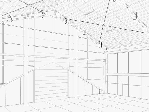 Magazzino Ufficio bianco 2 Modello 3D